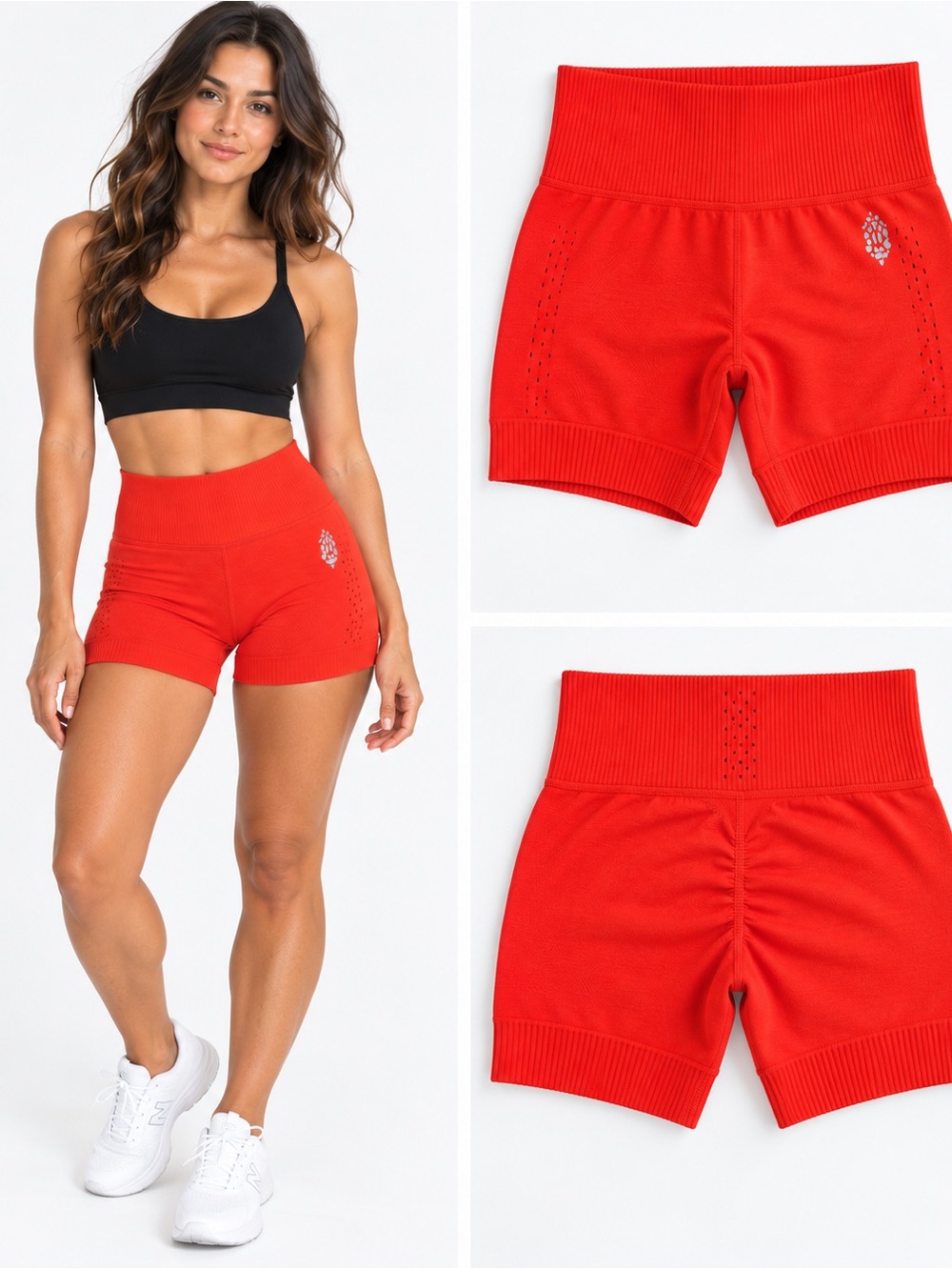 FP Movement Good Karma High Rise Seamless Shorts Red Orange XS/S